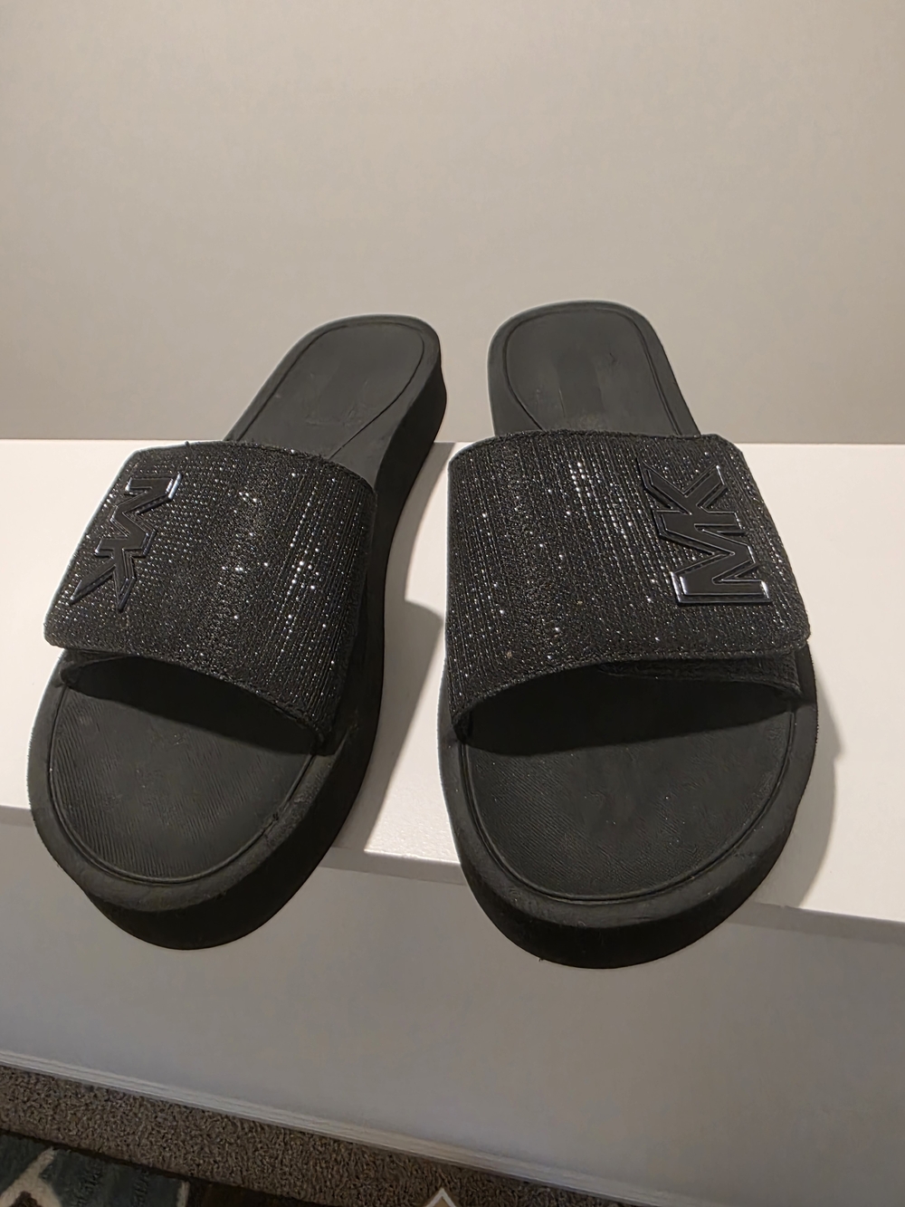 Michael Kors Black Logo Slide Sandals - Picture 5 of 6